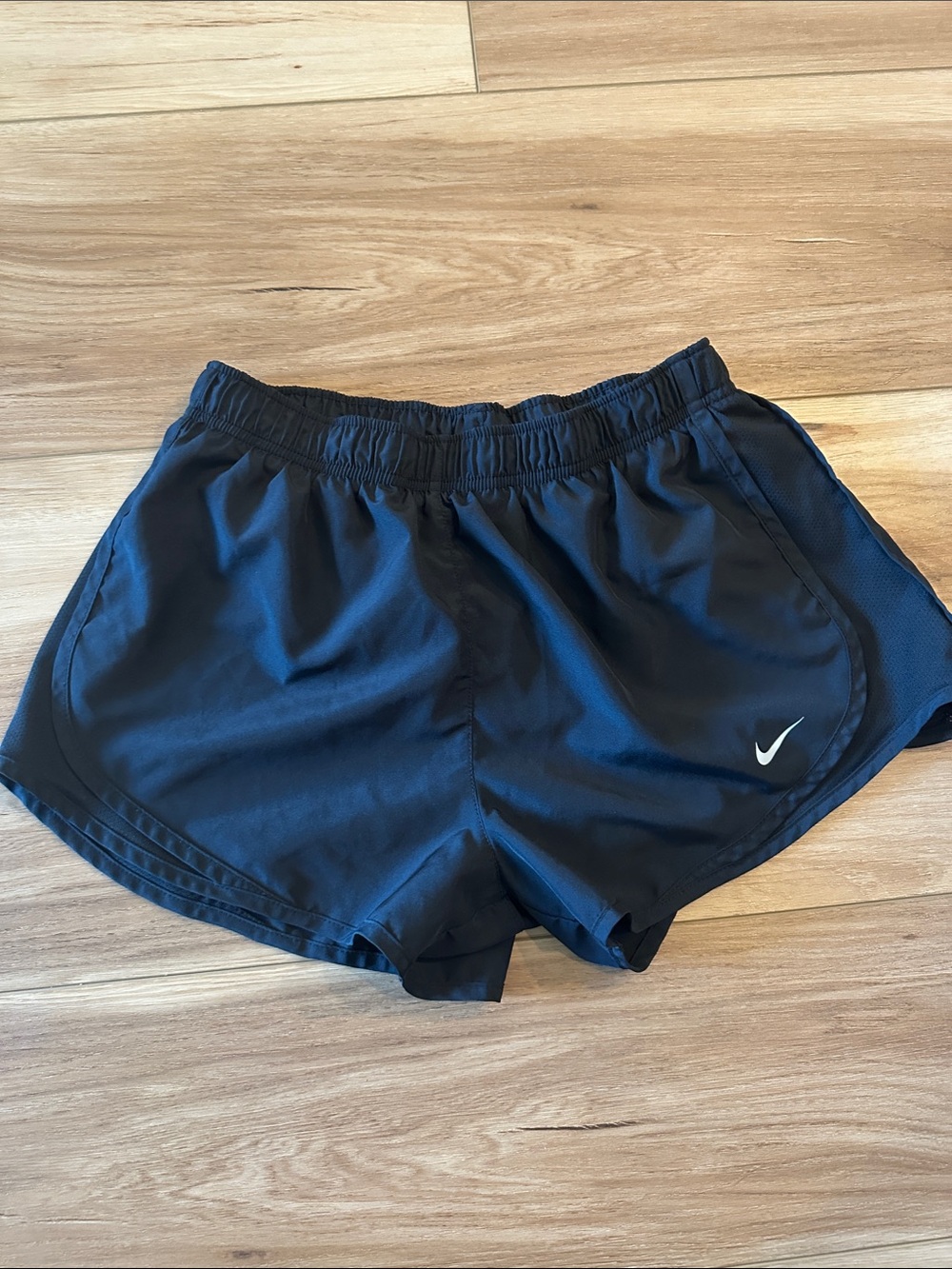 Nike Women’s Black Athletic Running Shorts with White Swoosh 2 pairs - Picture 4 of 6
